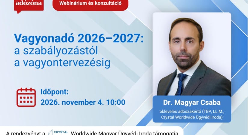 Vagyonadó 2026–2027: a szabályozástól a vagyontervezésig – webinárium