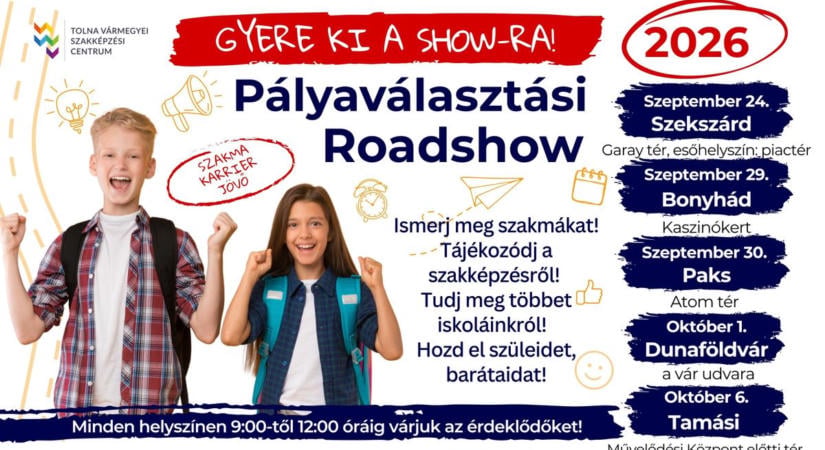 Roadshow-val, nyílt napokkal várjuk a pályaválasztó diákokat