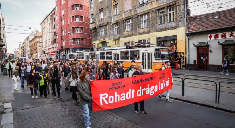 „Rohadt drága lakni” - ismét utcára vonultak a lakhatási válság miatt - galéria