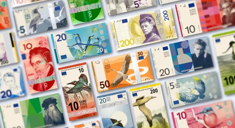 Bemutatták az új euró terveit: Beethoven, Marie Curie és ritka madarak is szerepelhetnek a bankjegyeken