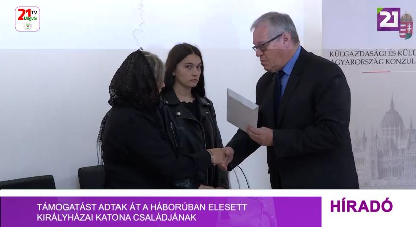Támogatást adtak át a háborúban elesett királyházai katona családjának (videó)