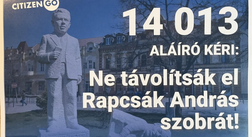 Berényi Károly szerint „szánalmasan gyenge bizonyíték” a Rapcsák-szobor áthelyezését ellenző petíció