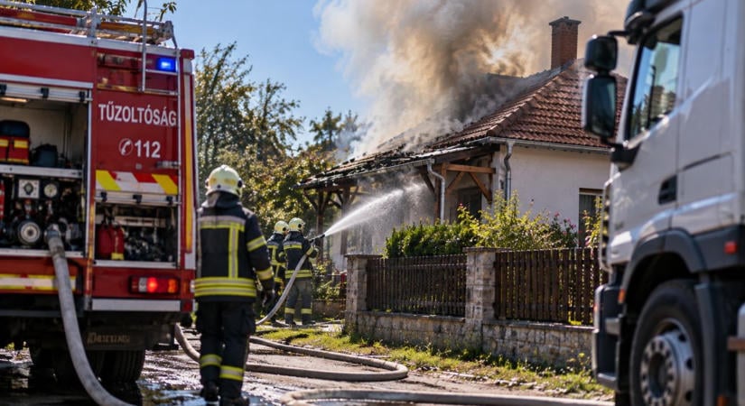 Kamionsofőr vette észre a kálmáncsai háztüzet, a navigáció tévesen vitte a Rákóczi utcába
