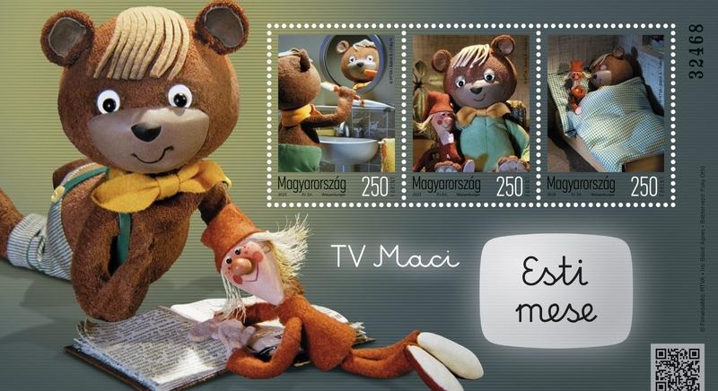 Postabélyegen a TV Maci